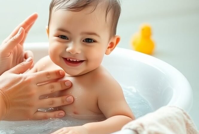 غسل أو تحميم الطفل | Washing and bathing your baby