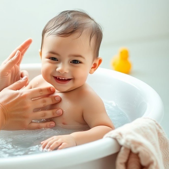 غسل أو تحميم الطفل | Washing and bathing your baby