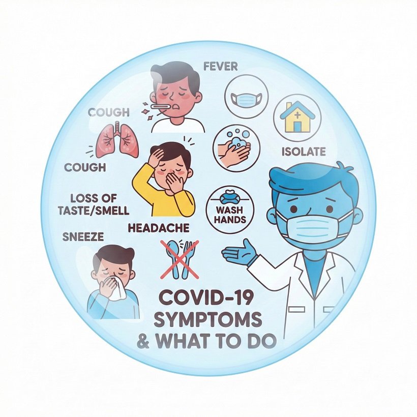 أعراض كوفيد-19 | COVID-19 symptoms and what to do